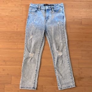 Kendal + Kylie washed out rip jeans